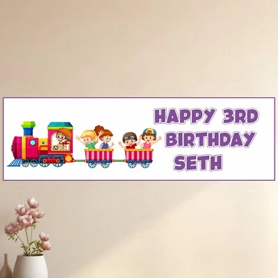 2x Banner de aniversário infantil personalizado decoração de festa personalizada para meninos e meninas - Imagem 1 de 4