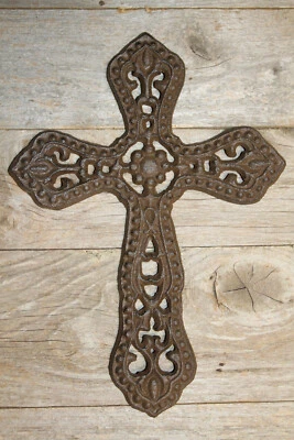 Decorative Cross- Large Wall Mounted Cast Iron Decor- Wall Display - Gift - Image 1 of 4