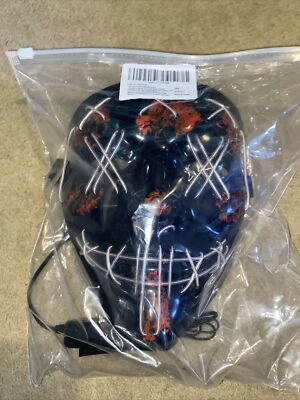 Halloween Led Masks Neon Stitches Costume Purge Party Wire Light Up Cosplay Mask - Image 1 of 4