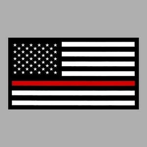 Thin Red Line American Flag Decal Support Firefighters Bumper Sticker USA IAFF - Bild 1 von 1