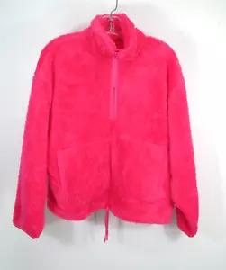 NWT ALL IN MOTION Pullover Fleece Women Pink M 1/4 Fleece Drawstring Hem Pockets - Picture 1 of 17
