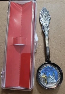 Cuchara de Navidad 1968 esmaltada/plateada Noche silenciosa Alemania Feliz Weinacht - Estuche - Imagen 1 de 21