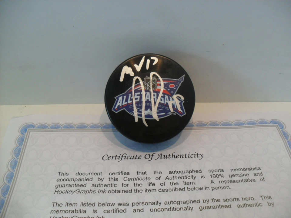 Ryan Johansen Autografiado Firmado 2015 NHL All Star Game Puck Certificado de Autenticidad Inscrito MVP Foto 1 de 1