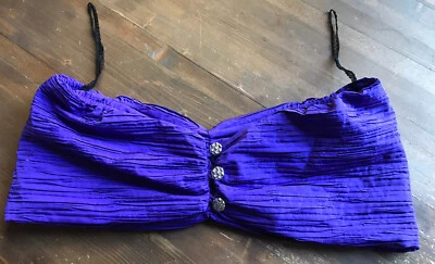 Top Disfraz Aladdin Genie Bikini Púrpura Botones Plateados Foto 1 de 4