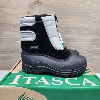 Itasca ботинки молодежный размер 4 черный снег Stomper зимняя погода изолированный водонепроницаемый - Изображение 1 из 4