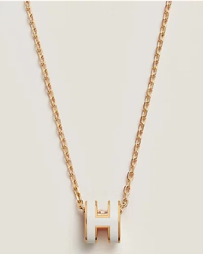 100% Auténtico Nuevo Hermes Mini Pop H Colgante Blanco Foto 1 de 2