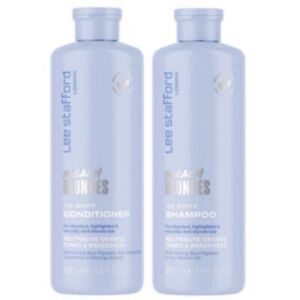 LEE STAFFORD BLEACH BLONDES ICE WHITE TONING SHAMPOO + CONDITIONER 500 ML EACH