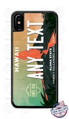 Hawaii Vintage State License Volcano Phone Case For iPhone 11 Pro Samsung LG etc - Image 1 of 4