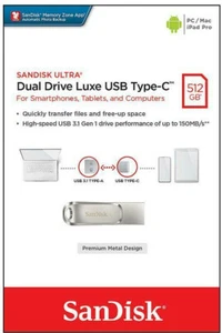 Clé flash SanDisk 512 Go ultra double clé USB de luxe type C SDDDC4-512G-G46 - Photo 1/4