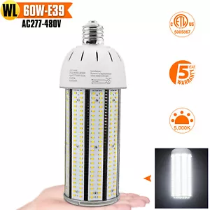 60W LED Corn Light Bulb Warehouse Workshop High Bay Lighting Fixture AC277-480V - Picture 1 of 11