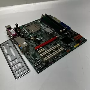 Placa madre Acer 946GZT-AM con núcleo Intel Pentium Duel y escudo de E/S y 2 GB de RAM - Imagen 1 de 6
