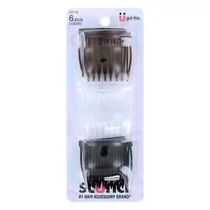 Scunci Small Hair Combs, Assorted Colors, 6-Pieces - Picture 1 of 2