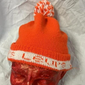 Vintage Levi's Orange Pom Knit Winter Hat Beanie Rare! - Picture 1 of 4