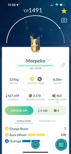 Morpeko under 1500CP 3moveset Gran Liga PVP | Tr-de - Imagen 1 de 1