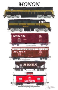 Póster de tren de carga Monon 11""x17"" firmado por Andy Fletcher - Imagen 1 de 1