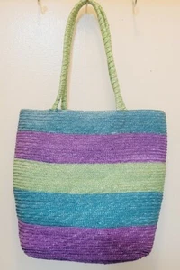 100% Straw Tote Multicolor  - Picture 1 of 3