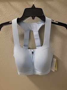 Women's Sculpt High Support Zip-Front Sports Bra - All In Motion Light Blue 34DD - Picture 1 of 4