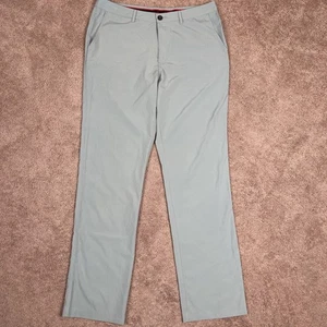 Short Par 4 Golf Pants Men 34x34 Green Flat Front Active Performance Lightweight - Picture 1 of 8