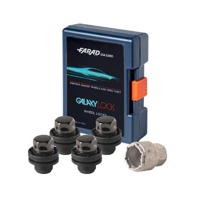 Kit de bloqueo de rueda para Toyota Venza M12X1,5 tuerca cromada negra 4 cerraduras y 1 llave Foto 1 de 4