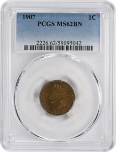 1907 Indian Cent MS62BN PCGS - Picture 1 of 2