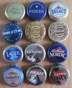 12 VERSCHIEDENE LABATT'S/LABATT WENIGER HÄUFIG NICHT MEHR PRODUZIERT UNGEWÖHNLICHE BIERFLASCHENVERSCHLÜSSE - Bild 1 von 1