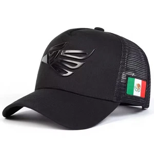 Hecho En Mexico Eagle Embroidered Flat Bill Snapback Mesh Cap - Picture 1 of 6