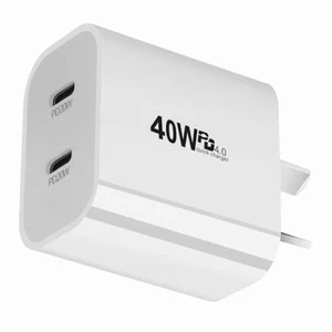 Generic 40W Dual USB Type C PD Charger with SAA Approval (CH-PD40W-USB C+C) - Picture 1 of 1
