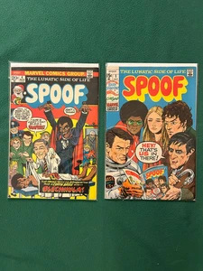 SPOOF (1970) #1, 4, lote de 2 números, humor de Marvel Comics de la Edad de Bronce - Imagen 1 de 3