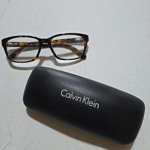Calvin Klein Hard Shell Eye Glass Case Black Clam Shell Weekender Travel Protect - Picture 1 of 9