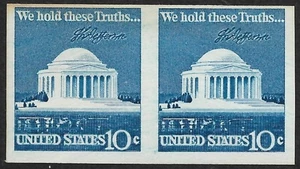 US Stamp #1520b 10c. Jefferson Memorial Imperforate Error MNH - Picture 1 of 2