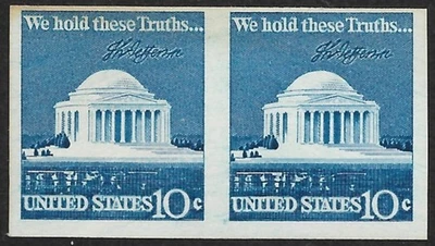 US Stamp #1520b 10c. Jefferson Memorial Imperforate Error MNH - Image 1 of 2