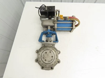 Válvula mariposa Jamesbury 6" esfera oblea orejetas con actuador neumático ST-200B Foto 1 de 4