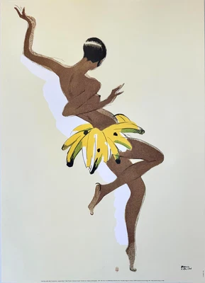 19x27" Josephine Baker 1927 Paul Colin Black Thunder1995 Offset print France - Image 1 of 4
