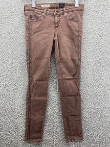 AG Adriano Goldschmied Jeans The Legging Ankle Super Skinny Pant Red Womens 24R - Picture 1 of 12