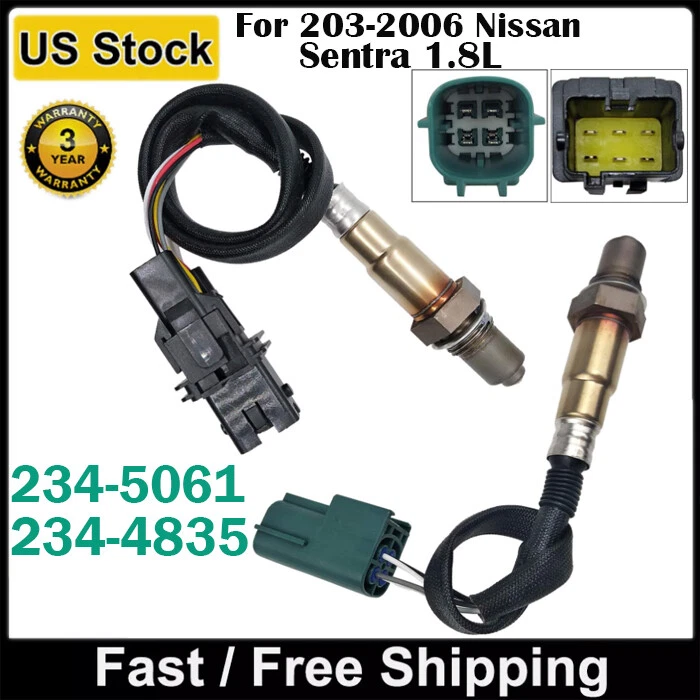 Sensor de oxígeno O2 de 2 piezas OEM aguas arriba + aguas abajo para Nissan Sentra 2003-2006 1,8 L Foto 1 de 4