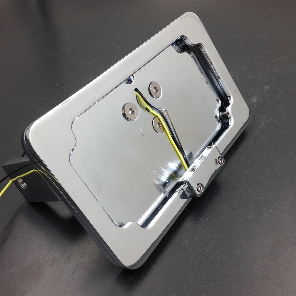 For Suzuki Gsxr600 1300 750 Sv650 Chrome Side Mounted Led License Plate Bracket - Image 1 of 4