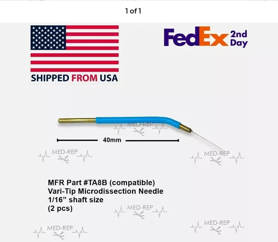 Electrodo de aguja de microdisección Ellman Vari-Tip punta de alambre de tungsteno reutilizable Foto 1 de 1