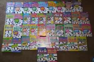 Lot of 8 Puzzle Books Dell/Pennypress Fill in Puzzle Books New Fill In books Mix