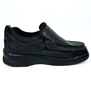 Apex Moc Black Hook & Loop Dress Walking Shoe $165 Retail Men's Size 9.5W - Picture 1 of 10