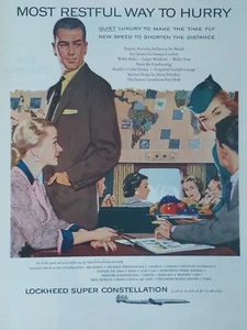 1955 vintage Lockheed super constellation Print ad. Most restful way to hurry - Bild 1 von 1