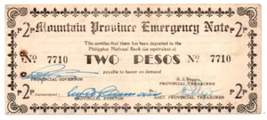 1942 Philippines Mountain Province 2P WW2 Emergency S596b Hand Signed Only 10k - Picture 1 of 4