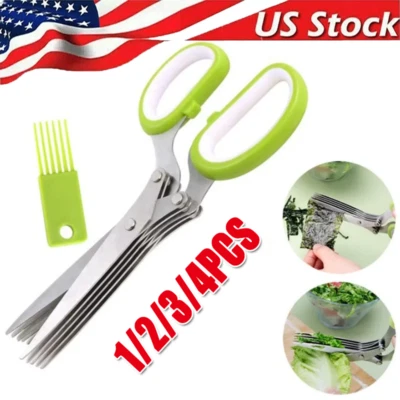 Herb Scissors Set with 5 Blades and Cover - Multipurpose Kitchen Chopping Shear - Image 1 of 4