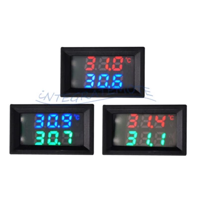 DC 4-30V Dual Display Digital Temperature Sensor Thermometer + NTC Probe Cable - Bild 1 von 4