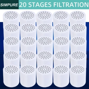 Filtro de cabezal de ducha de 20 etapas, cartuchos y reemplazo, 25 piezas, purificador de agua dura/pozo - Imagen 1 de 13