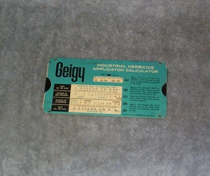 Geigy Industrial Herbicide Application Calculator 1964 Perrygraf Slider Slide - Picture 1 of 2