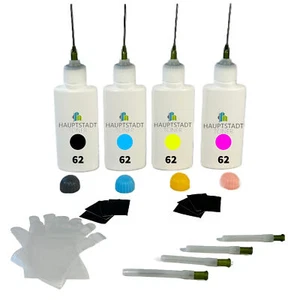 1x Nachfüllset für HP 62 Tintenpatronen + 200 ml Nachfülltinte+Starter Zubehör - Bild 1 von 1