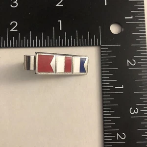 Vintage Tie Clip BHK Flag Alphabet - Picture 1 of 3