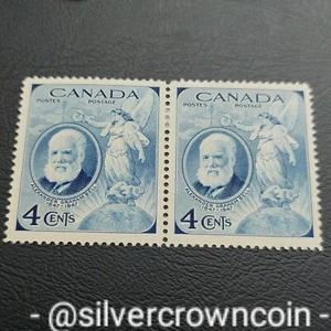 Canada Two Stamps 4 Cents 1947. Alexander Graham Bell 1847-1947. Postage Postes - Picture 1 of 8