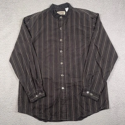 Camisa Frontier Classics Para Hombres L Negra Rayas Vaquero Western Banda Cuello Ropa de Trabajo Foto 1 de 4