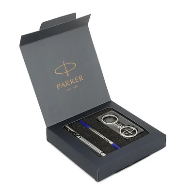 Parker Vector Pen Gift Set Chrome Trim Rollerball Pen & Keychain Ideal Gift - image 1 of 4